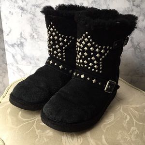 Girl's Black Studded Ugg Boots